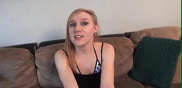  Amateur tgirl wanks hardcock on casting couch